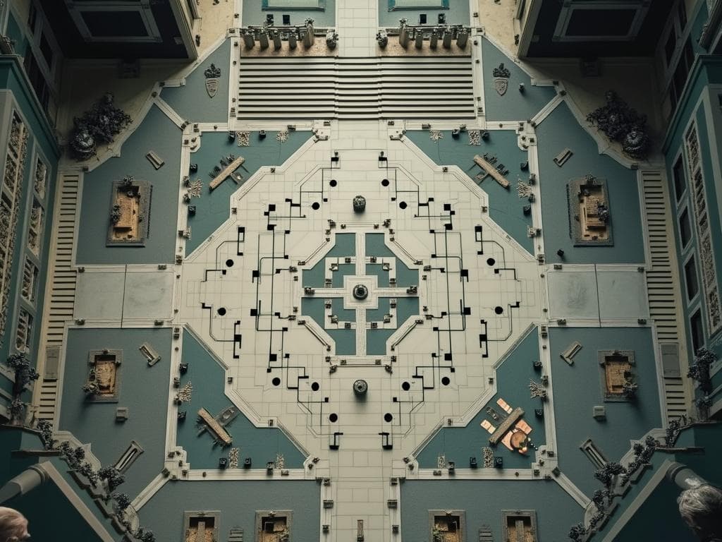 overhead wide shot